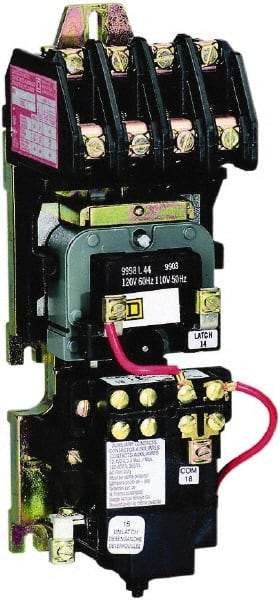 Square D - No Enclosure, 2 Pole, Mechanically Held Lighting Contactor - 20 A (Tungsten), 30 A (Fluorescent), 110 VAC at 50 Hz, 120 VAC at 60 Hz, 2NO Contact Configuration - First Tool & Supply