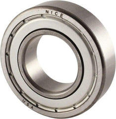 Nice - 1" Bore Diam, 2" OD, Double Shield Precision Ground Radial Ball Bearing - 9/16" Wide, 1 Row, Round Bore, 1,350 Lb Static Capacity, 2,967 Lb Dynamic Capacity - First Tool & Supply