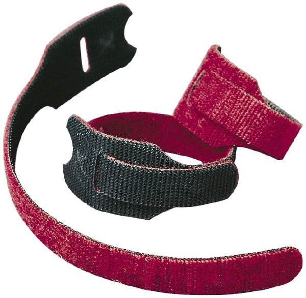 VELCRO Brand - 900 Piece 3/4" Wide x 8" Piece Length, Self Fastening Tie/Strap Hook & Loop Strap - Perforated/Pieces Roll, Cranberry, Fire Retardant, Printable Surface - First Tool & Supply