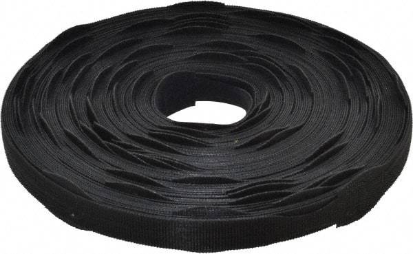 VELCRO Brand - 75 Piece 3/4" Wide x 12" Piece Length, Self Fastening Tie/Strap Hook & Loop Strap - Perforated/Pieces Roll, Black, Printable Surface - First Tool & Supply