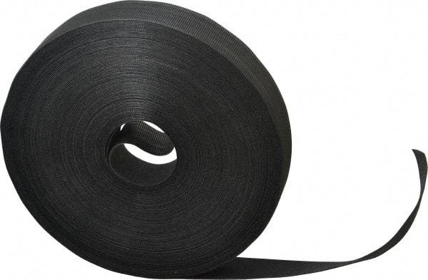 VELCRO Brand - 1" Wide x 25 Yd Long Self Fastening Tie/Strap Hook & Loop Roll - Continuous Roll, Black, Printable Surface - First Tool & Supply