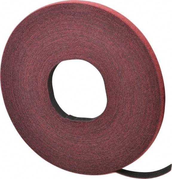 VELCRO Brand - 1/2" Wide x 25 Yd Long Self Fastening Tie/Strap Hook & Loop Roll - Continuous Roll, Cranberry, Fire Retardant, Printable Surface - First Tool & Supply