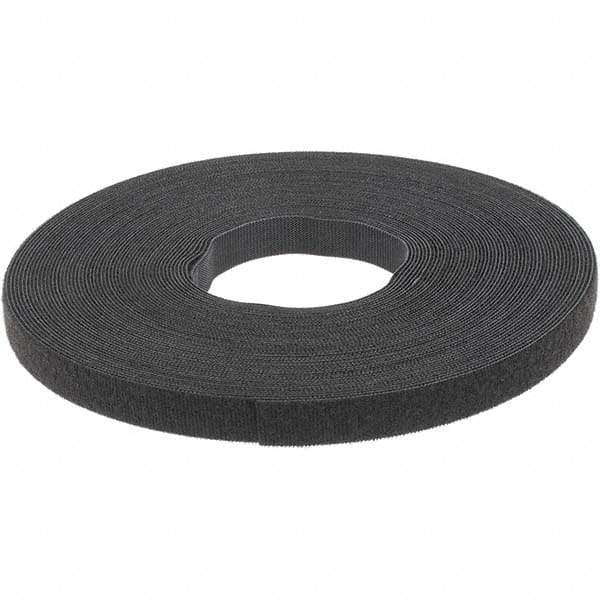 VELCRO Brand - 5/8" Wide x 25 Yd Long Self Fastening Tie/Strap Hook & Loop Roll - Continuous Roll, Black - First Tool & Supply