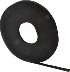 VELCRO Brand - 1/2" Wide x 25 Yd Long Self Fastening Tie/Strap Hook & Loop Roll - Continuous Roll, Black - First Tool & Supply