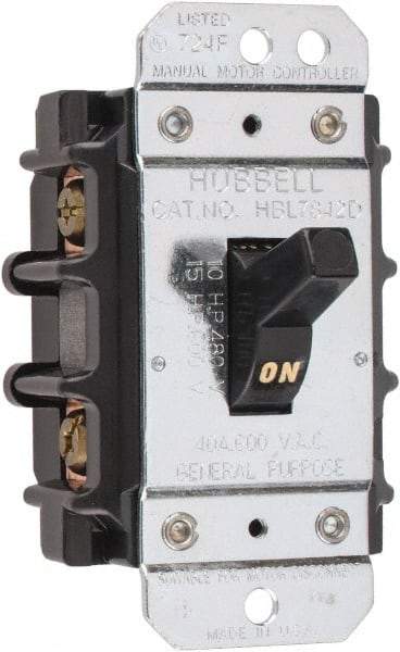 Hubbell Wiring Device-Kellems - 2 Poles, 40 Amp, Open Toggle Manual Motor Starter - 15 hp, CSA Certified & UL Listed - First Tool & Supply