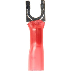 3M - #8 Stud, 22 to 16 AWG Compatible, Partially Insulated, Crimp Connection, Locking Fork Terminal - First Tool & Supply