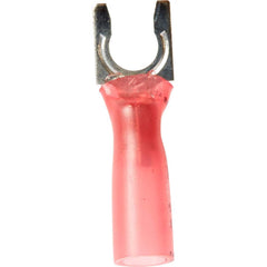 3M - #10 Stud, 22 to 16 AWG Compatible, Partially Insulated, Crimp Connection, Locking Fork Terminal - First Tool & Supply