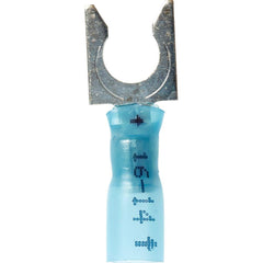 3M - 1/4" Stud, 16 to 14 AWG Compatible, Partially Insulated, Crimp Connection, Locking Fork Terminal - First Tool & Supply