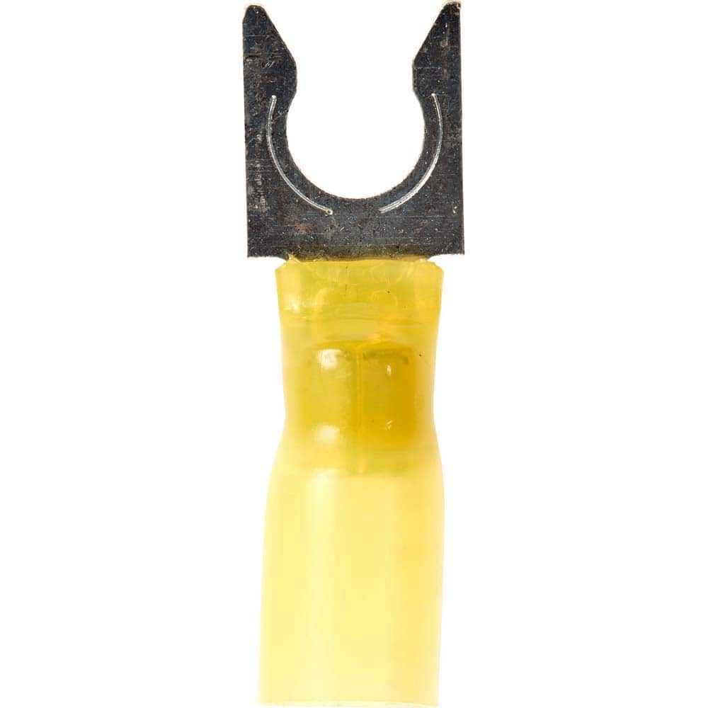 3M - 1/4" Stud, 12 to 10 AWG Compatible, Partially Insulated, Crimp Connection, Locking Fork Terminal - First Tool & Supply