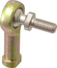 Alinabal - 1/4" ID, 3/4" Max OD, 1,650 Lb Max Static Cap, Spherical Rod End - 1/4-28 RH, 3/8" Shank Diam, 3/4" Shank Length, Steel with Molded Nyloy Raceway - First Tool & Supply