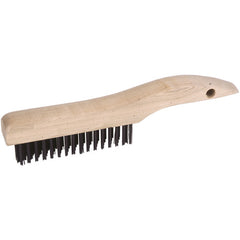 Hand Wire Scratch Brush, .012 Steel Wire Fill, 4 × 16 Rows, Plastic Handle - First Tool & Supply