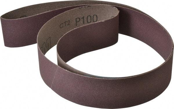 3M - 2" Wide x 60" OAL, 100 Grit, Aluminum Oxide Abrasive Belt - Aluminum Oxide, Fine, Coated, X Weighted Cloth Backing, Series 341D - First Tool & Supply