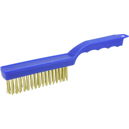 Hand Wire Scratch Brush, .012 Brass Wire Fill, Plastic Handle - First Tool & Supply