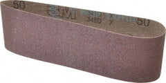 3M - 3" Wide x 21" OAL, 50 Grit, Aluminum Oxide Abrasive Belt - Aluminum Oxide, Coarse, Coated, X Weighted Cloth Backing, Series 341D - First Tool & Supply