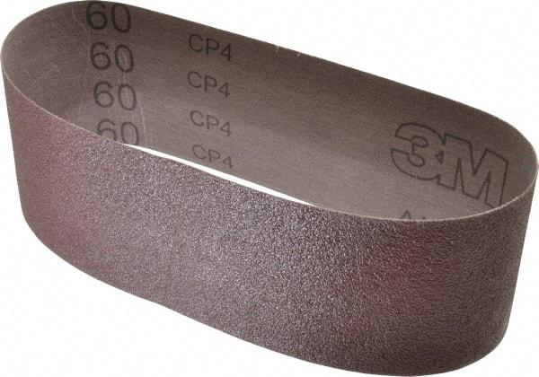 3M - 3" Wide x 21" OAL, 60 Grit, Aluminum Oxide Abrasive Belt - Aluminum Oxide, Medium, Coated, X Weighted Cloth Backing, Series 340D - First Tool & Supply