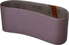 3M - 4" Wide x 24" OAL, 100 Grit, Aluminum Oxide Abrasive Belt - Aluminum Oxide, Fine, Coated, X Weighted Cloth Backing, Series 341D - First Tool & Supply