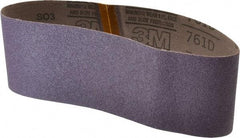 3M - 4" Wide x 24" OAL, 60 Grit, Ceramic Abrasive Belt - Ceramic, Medium, Coated, Y Weighted Cloth Backing, Series 761D - First Tool & Supply