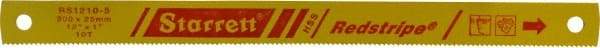 Starrett - 12" Long, 10 Teeth per Inch, High Speed Steel Power Hacksaw Blade - Toothed Edge, 1" Wide x 0.05" Thick - First Tool & Supply