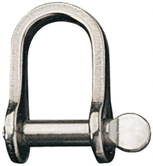 Ronstan - 5/16" Nominal Chain Size, 2.8 Ton Stainless Steel Screw D Shackle - 5/16" Diam, 5/16" Pin Diam, 1-5/32" High Inside Jaw, 5/8" Inside Width, 3/4" Max Body Thickness - First Tool & Supply