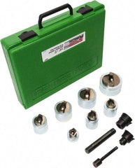 Greenlee - 12 Piece, .885 to 2.416" Punch Hole Diam, Power Knockout Set - Round Punch, 10 Gage Stainless Steel - First Tool & Supply