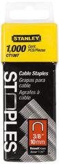 Stanley - 5/16" Wide Galvanized Steel Cable Staples - 3/8" Leg Length - First Tool & Supply