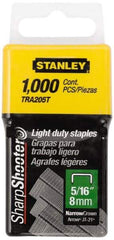 Stanley - 7/16" Wide Galvanized Steel Light Duty Staples - 5/16" Leg Length - First Tool & Supply