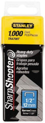 Stanley - 27/64" Wide Galvanized Steel Heavy Duty Power Crown Staples - 1/2" Leg Length - First Tool & Supply