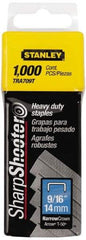 Stanley - 27/64" Wide Galvanized Steel Heavy Duty Power Crown Staples - 9/16" Leg Length - First Tool & Supply