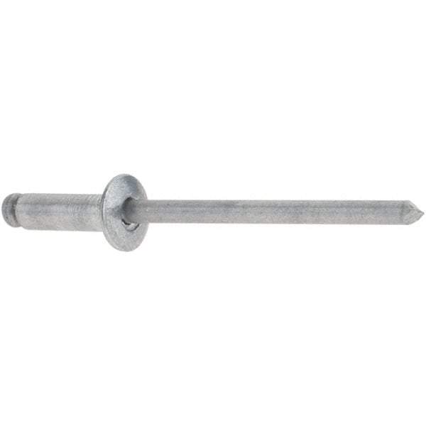 Stanley - Button Head Aluminum Color Coded Blind Rivet - Aluminum Mandrel, 0.188" to 1/4" Grip, 1/4" Head Diam, 0.125" to 0.133" Hole Diam, 0.4" Length Under Head, 1/8" Body Diam - First Tool & Supply