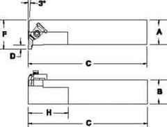 Tool-Flo - External Thread, Right Hand Cut, 3/4" Shank Width x 3/4" Shank Height Indexable Threading Toolholder - 4-1/2" OAL, FL 2L Insert Compatibility, FLE Toolholder, Series FLER - First Tool & Supply