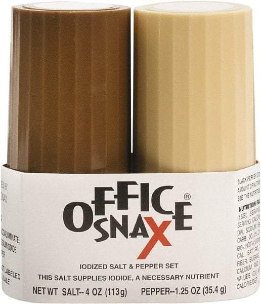 Office Snax - Salt and Pepper Shaker Set - 4 Ounce Salt and 1.5 Ounce Pepper - First Tool & Supply