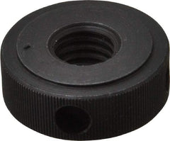 Gibraltar - 1/2-13" UNC Thread, Black Oxide Finish, Steel Round Knurled Check Nut - 7/16" Overall Height, 1-1/4" Head Diam, 1" Base Diam - First Tool & Supply