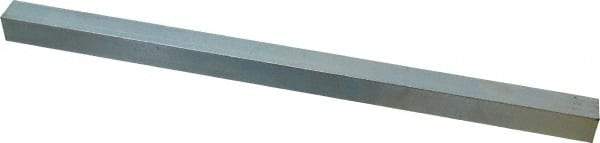 Made in USA - 12" Long x 5/8" High x 5/8" Wide, Zinc-Plated Undersized Key Stock - C1018 Steel - First Tool & Supply