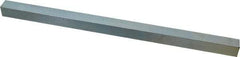 Made in USA - 12" Long x 5/8" High x 5/8" Wide, Zinc-Plated Undersized Key Stock - C1018 Steel - First Tool & Supply