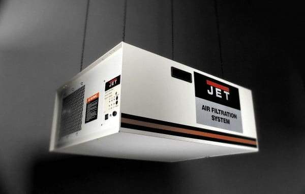 Jet - 115 Volt Ceiling Mount Air Filtration Machine - 32-1/2" Long x 26-13/64" Deep x 15" High, 1,000 CFM Air Flow - First Tool & Supply