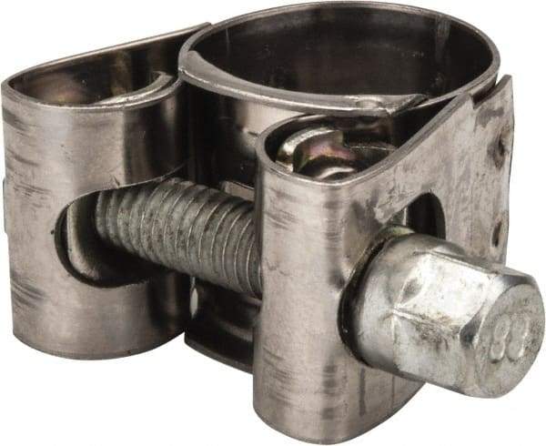 Mikalor - 3/4" Hose, 0.71" Wide x 0.04" Thick, T-Bolt Hose Clamp - 0.67 to 3/4" Diam, Stainless Steel Band, Housing & Zinc Plated Screw - First Tool & Supply