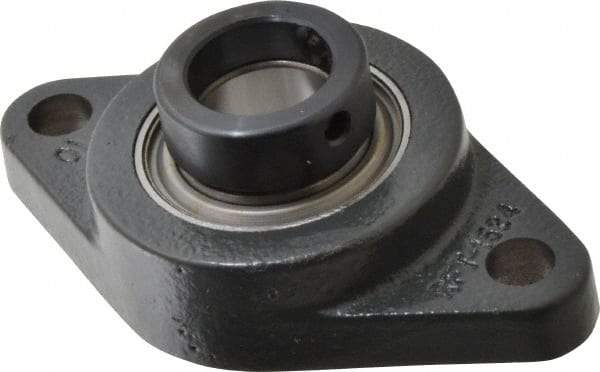 Browning - 1" ID, 4-7/8" OAL x 2-3/4" OAH 2-Bolt Flange - 1,651 Lb Static Cap, 2,801 Lb Dyn Cap, 3-57/64" Btw Mnt Hole Ctrs, Cast Iron - First Tool & Supply