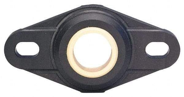 Igus - 6mm ID, 33.8mm OAL2-Bolt Flange Bearing - 112 Lb Dyn Cap, 24" Btw Mnt Hole Ctrs, Thermoplastic - First Tool & Supply