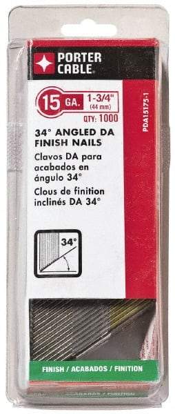 Porter-Cable - 18 Gauge 1-3/4" Long Finishing Nails for Power Nailers - Grade 2 Steel, Bright Finish, Angled Stick Collation, Chisel Point - First Tool & Supply