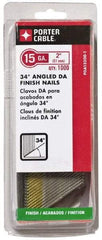 Porter-Cable - 15 Gauge 2" Long Finishing Nails for Power Nailers - Grade 2 Steel, Bright Finish, Angled Stick Collation, Chisel Point - First Tool & Supply