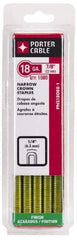 Porter-Cable - 3/4" Long x 1/4" Wide, 18 Gauge Narrow Crown Construction Staple - Grade 2 Steel, Galvanized Finish - First Tool & Supply