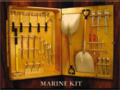 Ampco - 28 Piece Marine Tool Set - Comes in Wood Case - First Tool & Supply