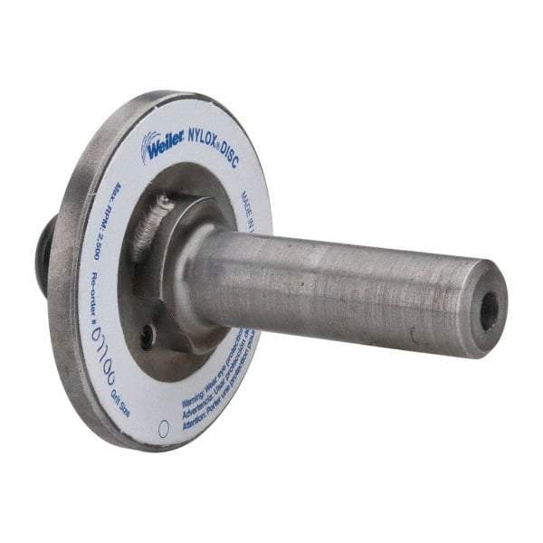 Weiler - 7/8" Arbor Hole to 3/4" Shank Diam Drive Arbor - For 3, 4 & 5" Weiler Disc Brushes, Attached Spindle, Flow Through Spindle - First Tool & Supply