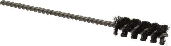 Weiler - 1" Long x 3/8" Diam Steel Tube Brush - Single Spiral, 3-1/2" OAL, 0.004" Wire Diam, 1/8" Shank Diam - First Tool & Supply