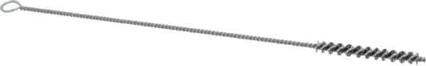 Weiler - 1-1/2" Long x 3/16" Diam Steel Hand Tube Brush - Single Spiral, 7" OAL, 0.005" Wire Diam, 3/32" Shank Diam - First Tool & Supply