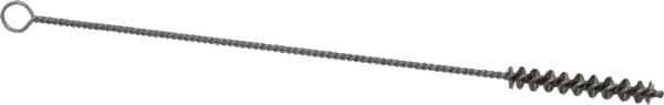 Weiler - 1-1/2" Long x 1/4" Diam Steel Hand Tube Brush - Single Spiral, 7" OAL, 0.003" Wire Diam, 3/32" Shank Diam - First Tool & Supply