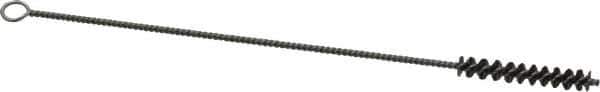 Weiler - 1-1/2" Long x 1/4" Diam Steel Hand Tube Brush - Single Spiral, 7" OAL, 0.005" Wire Diam, 3/32" Shank Diam - First Tool & Supply