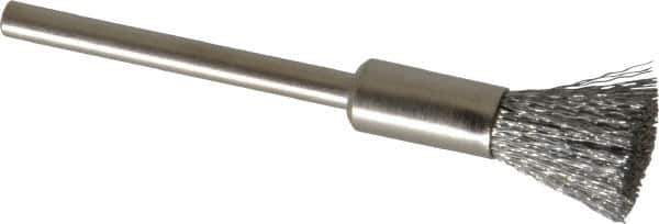 Weiler - 1/4" Brush Diam, Crimped, End Brush - 1/8" Diam Shank, 37,000 Max RPM - First Tool & Supply