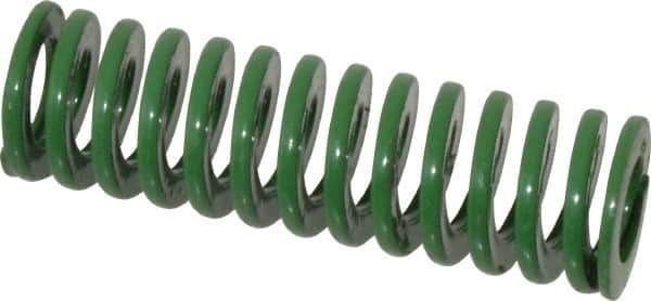 Dayton Lamina - 3/4" Hole Diam, 3/8" Rod Diam, 2-1/2" Free Length, Green Die Spring - 11 Lb Max Deflection, 1.01" Max Deflection, Light Duty, Chromium Vanadium Steel - First Tool & Supply