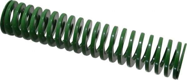 Dayton Lamina - 1-1/4" Hole Diam, 5/8" Rod Diam, 6" Free Length, Green Die Spring - 12.3 Lb Max Deflection, 2.39" Max Deflection, Light Duty, Chromium Vanadium Steel - First Tool & Supply